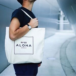 Aloha No. 50 Tote Bag - Natural Canvas NWT